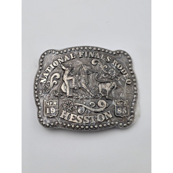 1985 National Finals Rodeo Hesston Anniversary Series Collector's Belt Buckle - Picture 1 of 5